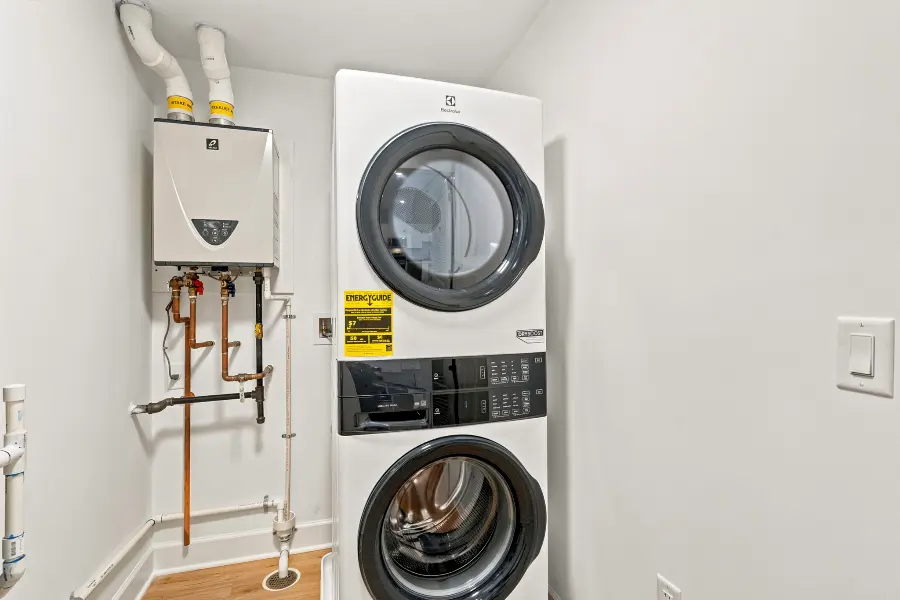 In-home laundry and tankless water heater