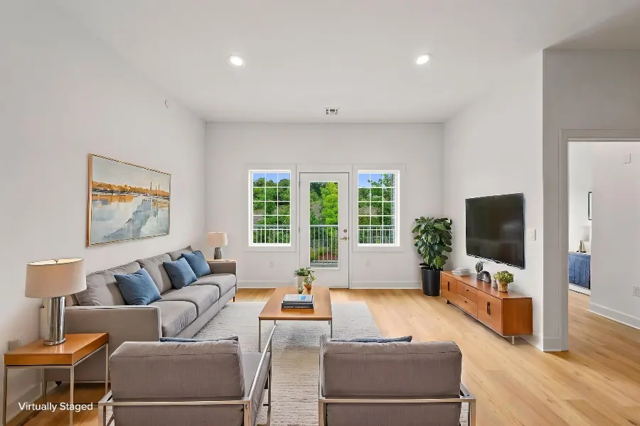 Living room, virtually staged