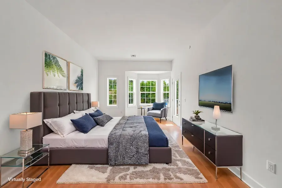 Bedroom, virtually staged