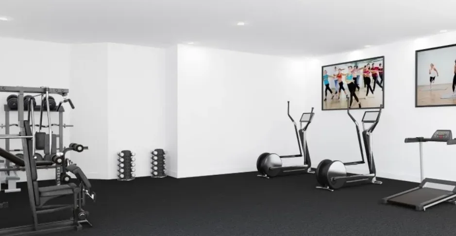 Fitness room with cardio and strength equipment