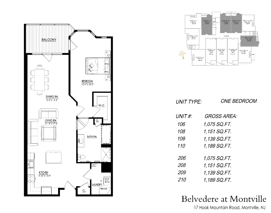 The Ridge one bedroom floor plan