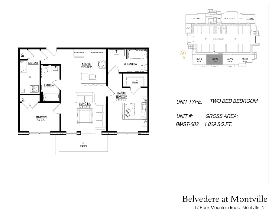 The Garden ground-floor two bedroom floor plan